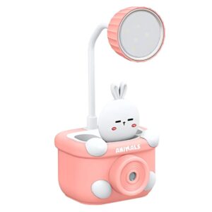 rechargeable 3 in 1 study desk lamp with pen holder & built in sharpener 💡✏️ | flexible neck led table lamp for home, office & study room | usb charging | multicolor | pack of 1