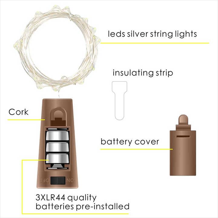 20 led 2 meter battery operated copper wire bottle cork lights | multicolor decorative string lights for home, festival, birthday & anniversary ๐๐ก๐ 20 led 2 meter battery operated copper wire bottle cork lights | multicolor decorative string lights for home, festival, birthday & anniversary ๐๐ก๐