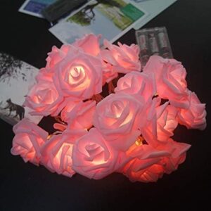 pink rose flower string light | 14 led, 3 meter romantic fairy lights | indoor & outdoor home, festival, wedding & party decoration 🌹💡✨