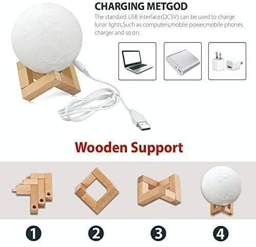 7 color changing 3d moon night lamp ๐โจ | rechargeable led moon light with wooden stand | bedroom night lamp for kids, adults & home dรฉcor (15cm) 7 color changing 3d moon night lamp ๐โจ | rechargeable led moon light with wooden stand | bedroom night lamp for kids, adults & home dรฉcor (15cm)