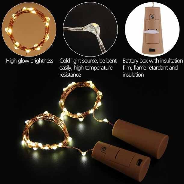 20 led 2 meter battery operated copper wire bottle cork lights | multicolor decorative string lights for home, festival, birthday & anniversary ๐๐ก๐ 20 led 2 meter battery operated copper wire bottle cork lights | multicolor decorative string lights for home, festival, birthday & anniversary ๐๐ก๐