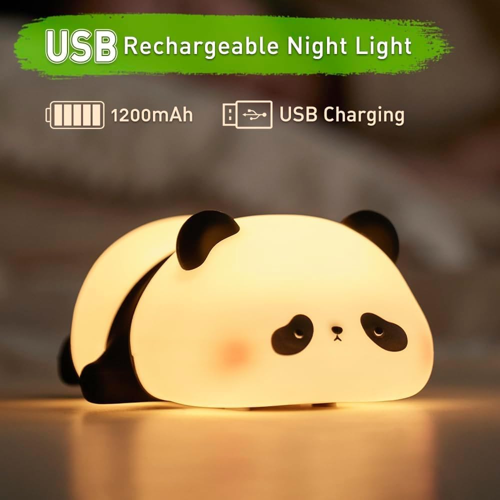 sleeping lazy panda night light for kids | cute touch led silicone nursery lamp | rechargeable bedside lamp for baby room, breastfeeding & bedroom decor | perfect gift for boys & girls ๐ผ๐ก๐ค sleeping lazy panda night light for kids | cute touch led silicone nursery lamp | rechargeable bedside lamp for baby room, breastfeeding & bedroom decor | perfect gift for boys & girls ๐ผ๐ก๐ค