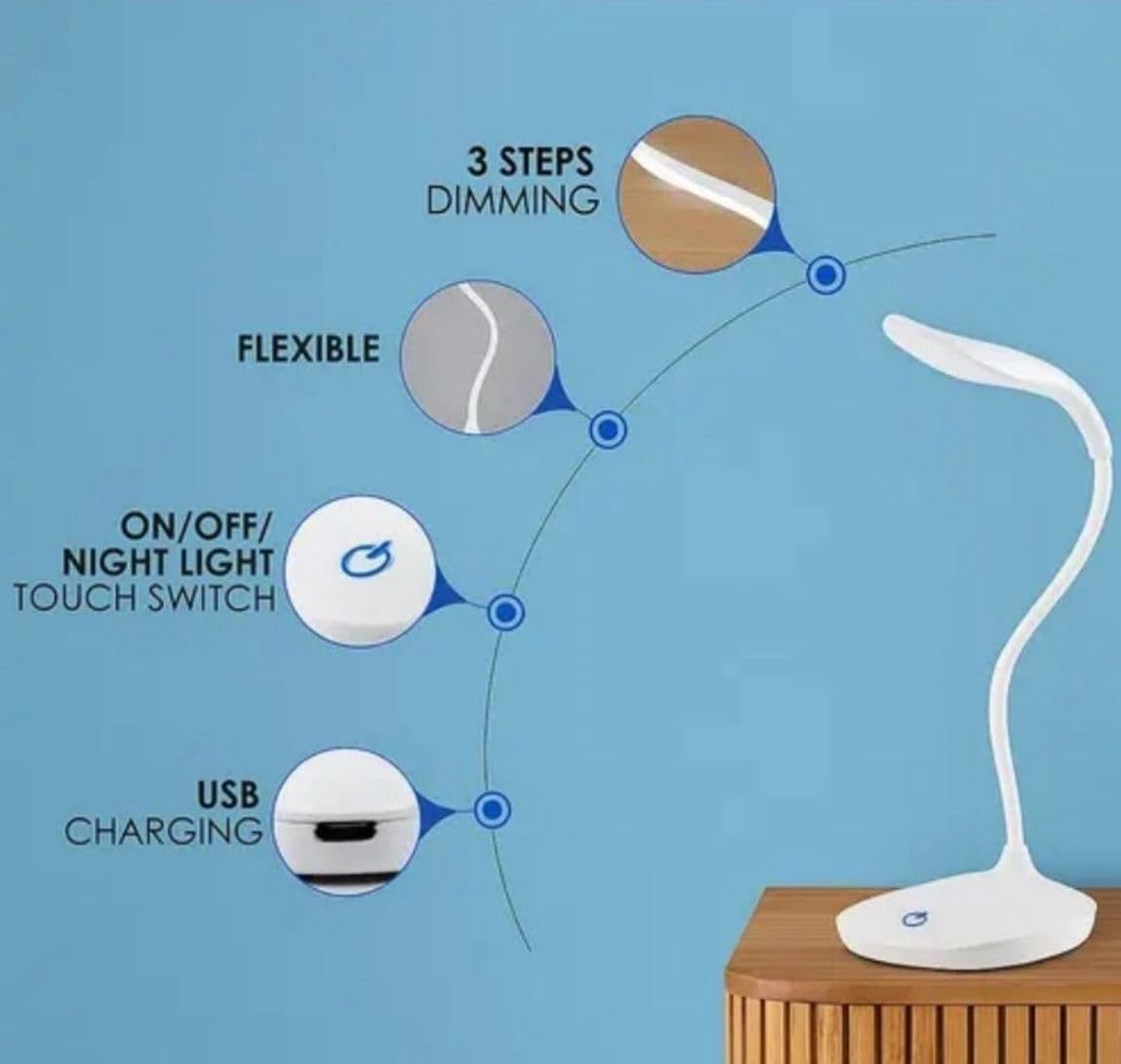 advanced dimmable led desk lamp ๐ก๐ | 3 in 1 study light with pen holder & phone stand | flexible 360ยฐ swan neck table lamp for students, kids, bedroom, office (random color, pack of 1) advanced dimmable led desk lamp ๐ก๐ | 3 in 1 study light with pen holder & phone stand | flexible 360ยฐ swan neck table lamp for students, kids, bedroom, office (random color, pack of 1)