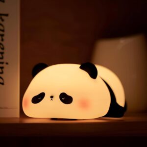 sleeping lazy panda night light for kids | cute touch led silicone nursery lamp | rechargeable bedside lamp for baby room, breastfeeding & bedroom decor | perfect gift for boys & girls πΌπ‘π€