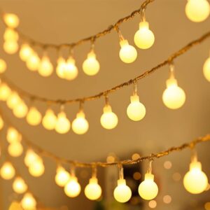 milky ball string lights 42 led 🌌 | 12m goti fairy light for diwali, christmas, weddings, parties & indoor/outdoor décor | blue color, plug in (pack of 1)