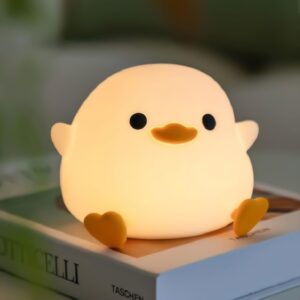 7 color changing silicone dodo duck lamp | rechargeable led night light | soft squeezable stress relief lamp for kids, nursery & baby bedroom decor 🦆💡🌙