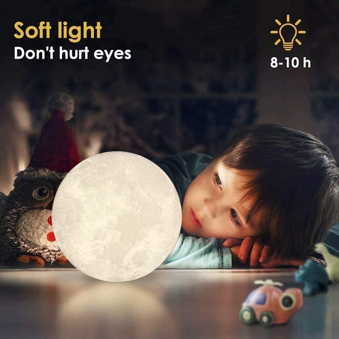 7 color changing 3d moon night lamp ๐โจ | rechargeable led moon light with wooden stand | bedroom night lamp for kids, adults & home dรฉcor (15cm) 7 color changing 3d moon night lamp ๐โจ | rechargeable led moon light with wooden stand | bedroom night lamp for kids, adults & home dรฉcor (15cm)