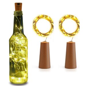 cork string light for bottle decoration 🍾 | flexible copper wire led, battery operated, warm white glow | pack of 10