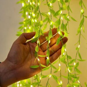 leaf led curtain string lights 🍃✨ | warm white fairy lights for bedroom, living room, window, wall, weddings, festivals & home décor (3m, pack of 1)