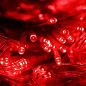 red rice lights 40 led 🔴✨ | 12 meter decorative fairy string lights | indoor & outdoor home décor, diwali, christmas, parties & weddings (8mm, pack of 1)