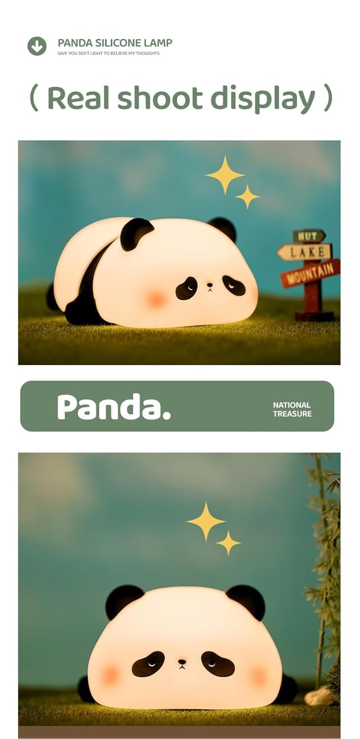 sleeping lazy panda night light for kids | cute touch led silicone nursery lamp | rechargeable bedside lamp for baby room, breastfeeding & bedroom decor | perfect gift for boys & girls ๐ผ๐ก๐ค sleeping lazy panda night light for kids | cute touch led silicone nursery lamp | rechargeable bedside lamp for baby room, breastfeeding & bedroom decor | perfect gift for boys & girls ๐ผ๐ก๐ค