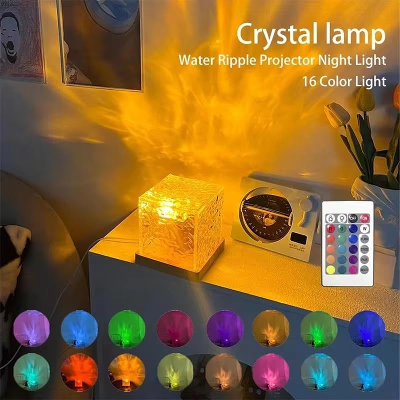 ocean wave projector light ๐โจ | 3d water wave led night lamp | 16 mode ambient crystal projection light | romantic bedside lamp for bedroom & home dรฉcor ocean wave projector light ๐โจ | 3d water wave led night lamp | 16 mode ambient crystal projection light | romantic bedside lamp for bedroom & home dรฉcor