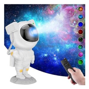 astronaut star projector 🌌🚀 | nebula galaxy night light for bedroom, kids room & gaming setup | remote control, timer, 360° rotation