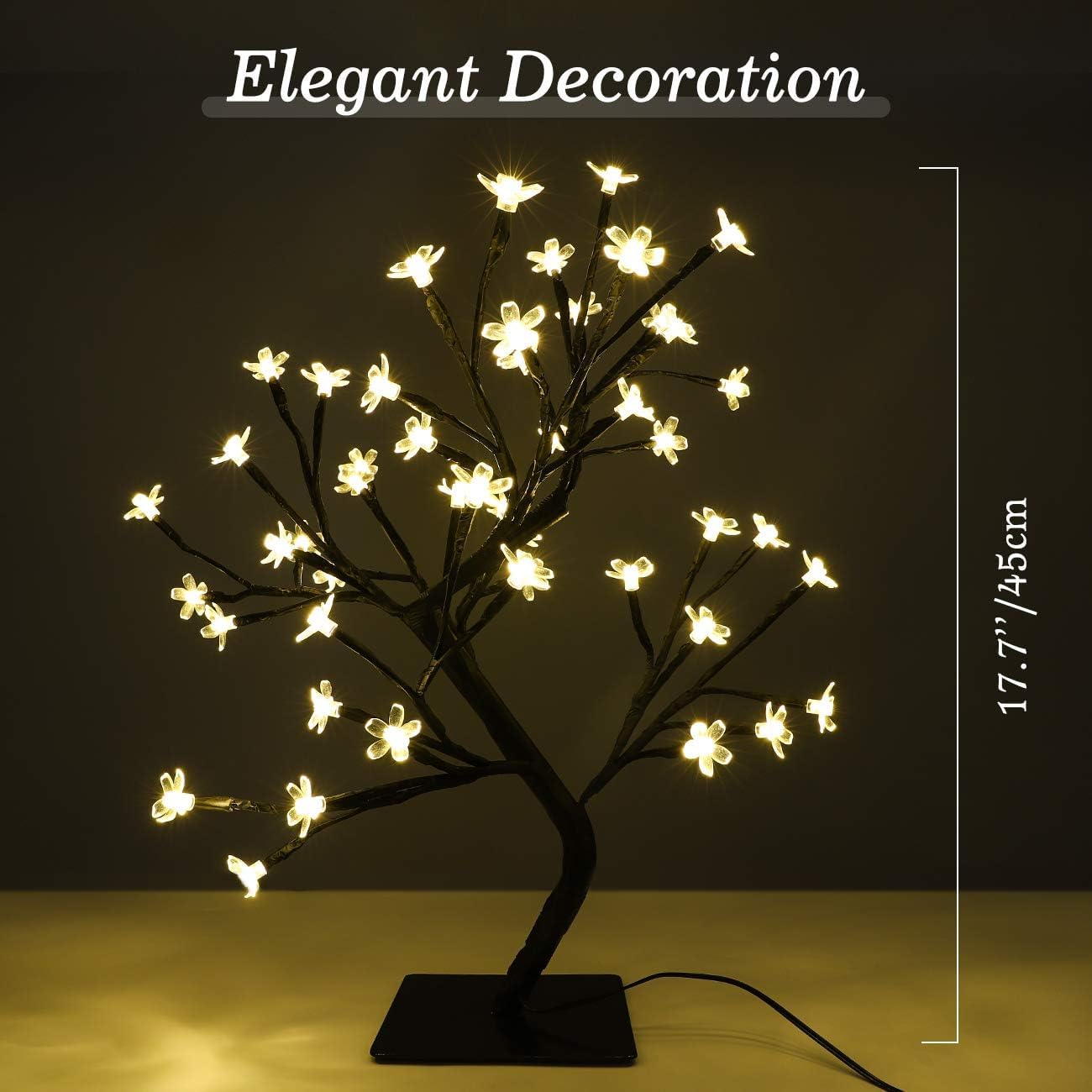 silicone cherry blossom led twig tree lamp 🌸✨ | light up flower bonsai decoration | waterproof table lamp for bedroom, living room & christmas décor silicone cherry blossom led twig tree lamp 🌸✨ | light up flower bonsai decoration | waterproof table lamp for bedroom, living room & christmas décor