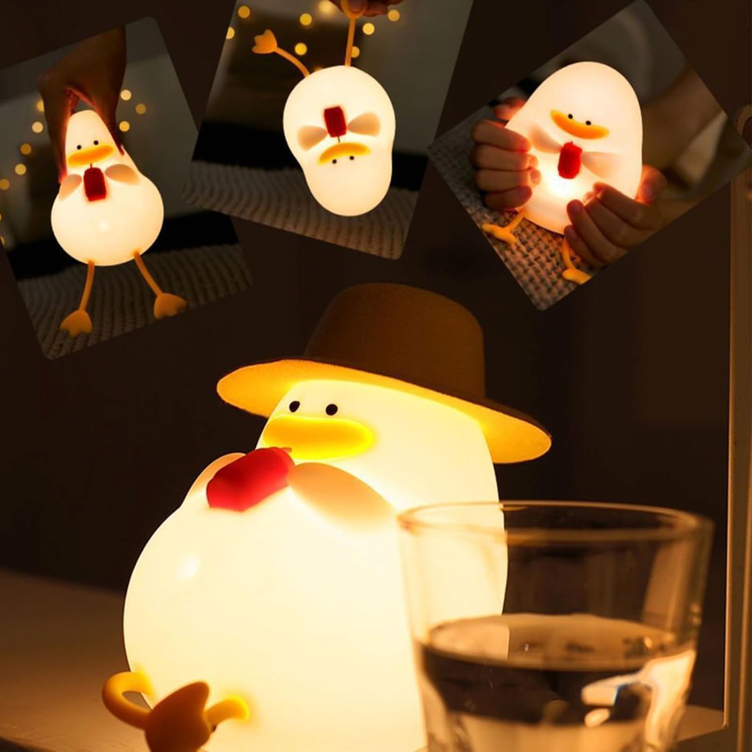 cute duck night light | rechargeable soft silicone sleep lamp | touch sensor & multicolor led | kids room decor nursery nightlight (vacation duck) cute duck night light | rechargeable soft silicone sleep lamp | touch sensor & multicolor led | kids room decor nursery nightlight (vacation duck)