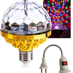 golden led jumbo color changing crystal lamp 🟡 | dual disco ball with amazing strobe effects for home, festivals & parties (pack of 1)