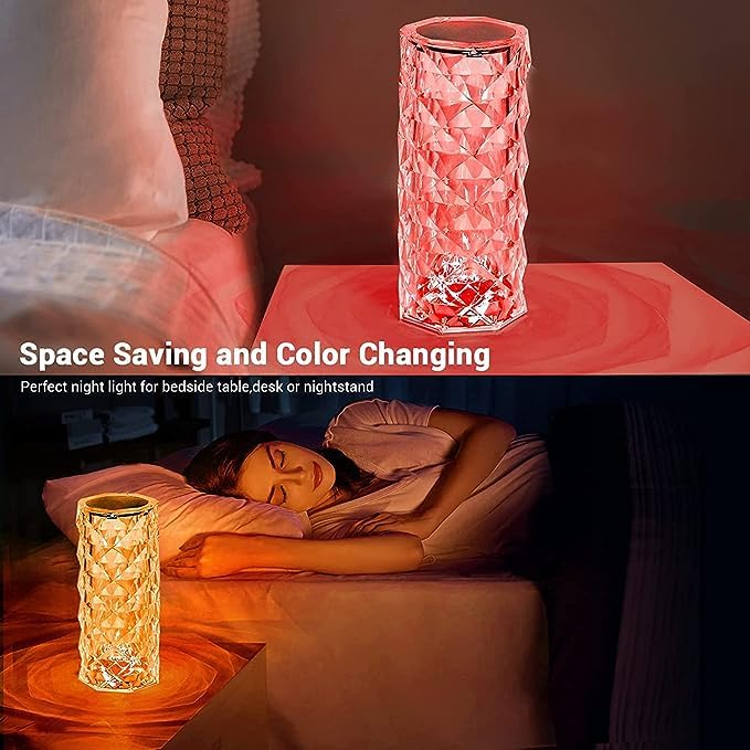 16 color rose diamond touch lamp ๐๐โจ | usb rechargeable crystal table lamp with remote | touch sensor led night light for bedroom, living room & decor 16 color rose diamond touch lamp ๐๐โจ | usb rechargeable crystal table lamp with remote | touch sensor led night light for bedroom, living room & decor