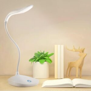 rechargeable led touch desk lamp 💡✨ | 3 level dimming, eye protection study light with 360° flexible neck | usb charging student reading lamp