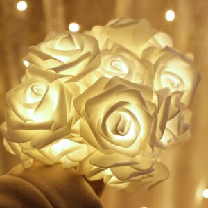 white rose led flower string light | 14 led, 3 meter romantic fairy string lights π€πΉ | indoor & outdoor home, wedding, festival & party decoration