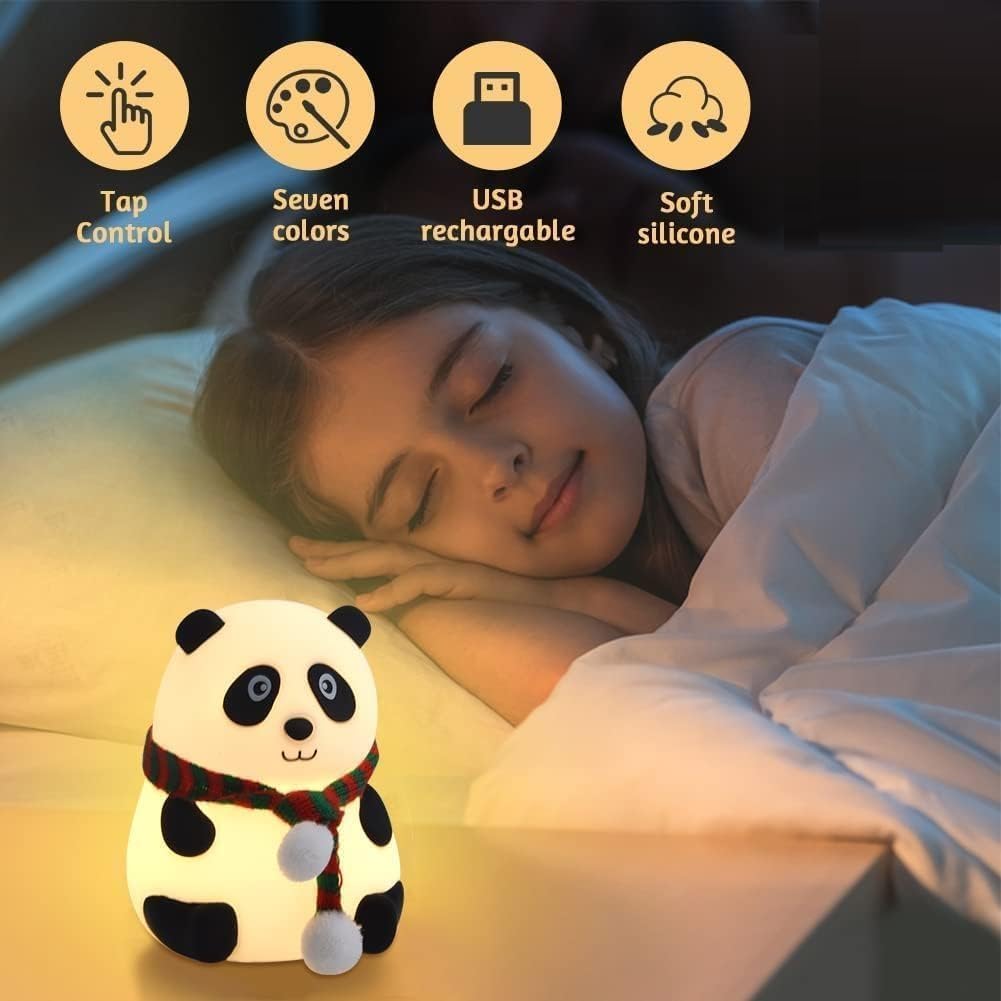 panda night lamp โ close eyes | soft silicone touch led light | rechargeable bedside lamp for kids | cute panda gift for boys & girls ๐ผ๐ก๐ panda night lamp โ close eyes | soft silicone touch led light | rechargeable bedside lamp for kids | cute panda gift for boys & girls ๐ผ๐ก๐