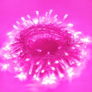 pink rice lights 42 led 💡✨ | 12 meter power pixel fairy string lights | indoor & outdoor decoration for diwali, christmas, weddings, birthday parties & home décor (pink, pack of 1)