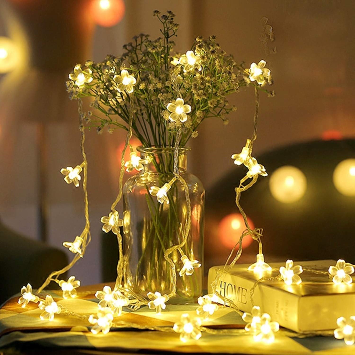 led blossom flower fairy string lights 🌸✨ | 10 meter warm white silicone lights for festivals, home décor & party decoration led blossom flower fairy string lights 🌸✨ | 10 meter warm white silicone lights for festivals, home décor & party decoration