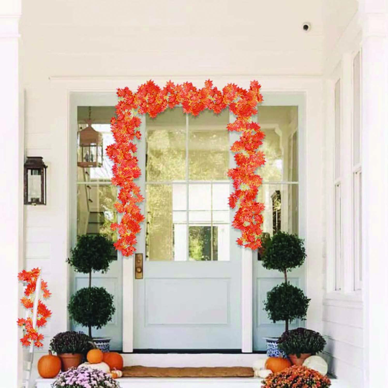 artificial maple vines with 100 led usb string lights | pack of 4 maple leaf vines (7 ft each, total 28 ft) 🍁💡 | 10 m fairy lights for wall, room, window, party & festival décor artificial maple vines with 100 led usb string lights | pack of 4 maple leaf vines (7 ft each, total 28 ft) 🍁💡 | 10 m fairy lights for wall, room, window, party & festival décor