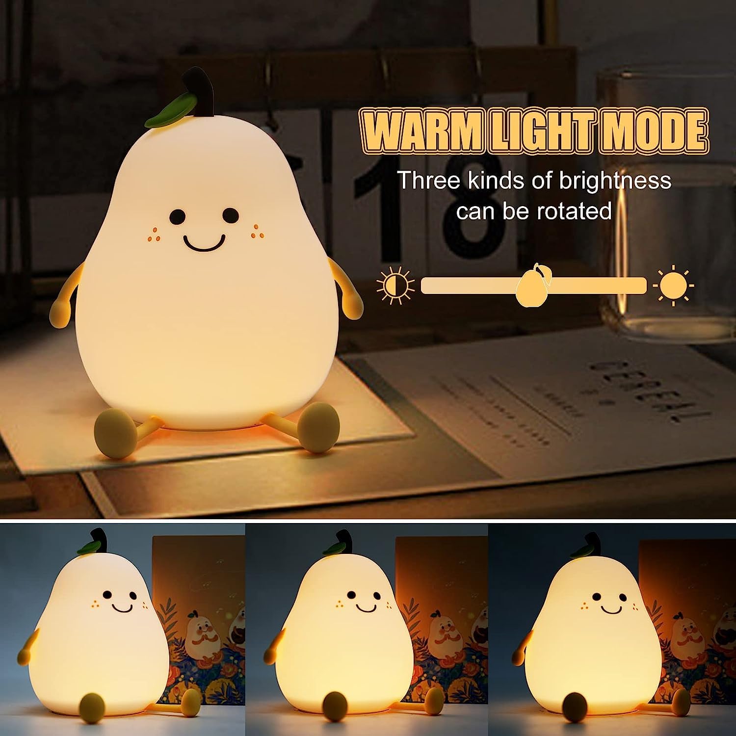 cozypear led night lamp โ 7 color silicone pear light for kids | touch control rechargeable nursery lamp | cute bedside light for boys & girls ๐๐ก๐ cozypear led night lamp โ 7 color silicone pear light for kids | touch control rechargeable nursery lamp | cute bedside light for boys & girls ๐๐ก๐