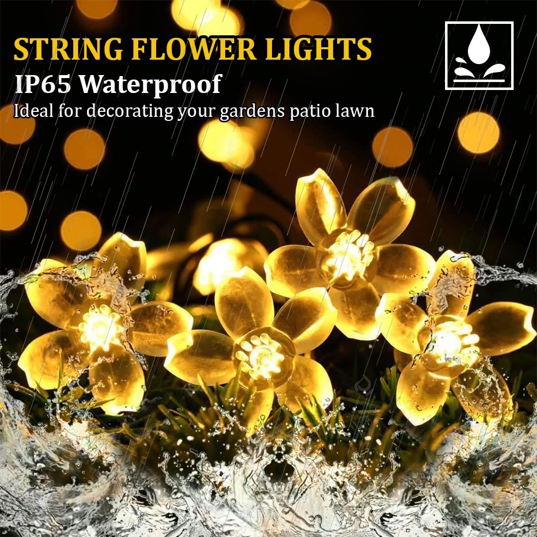 led blossom flower fairy string lights 🌸✨ | 10 meter warm white silicone lights for festivals, home décor & party decoration led blossom flower fairy string lights 🌸✨ | 10 meter warm white silicone lights for festivals, home décor & party decoration