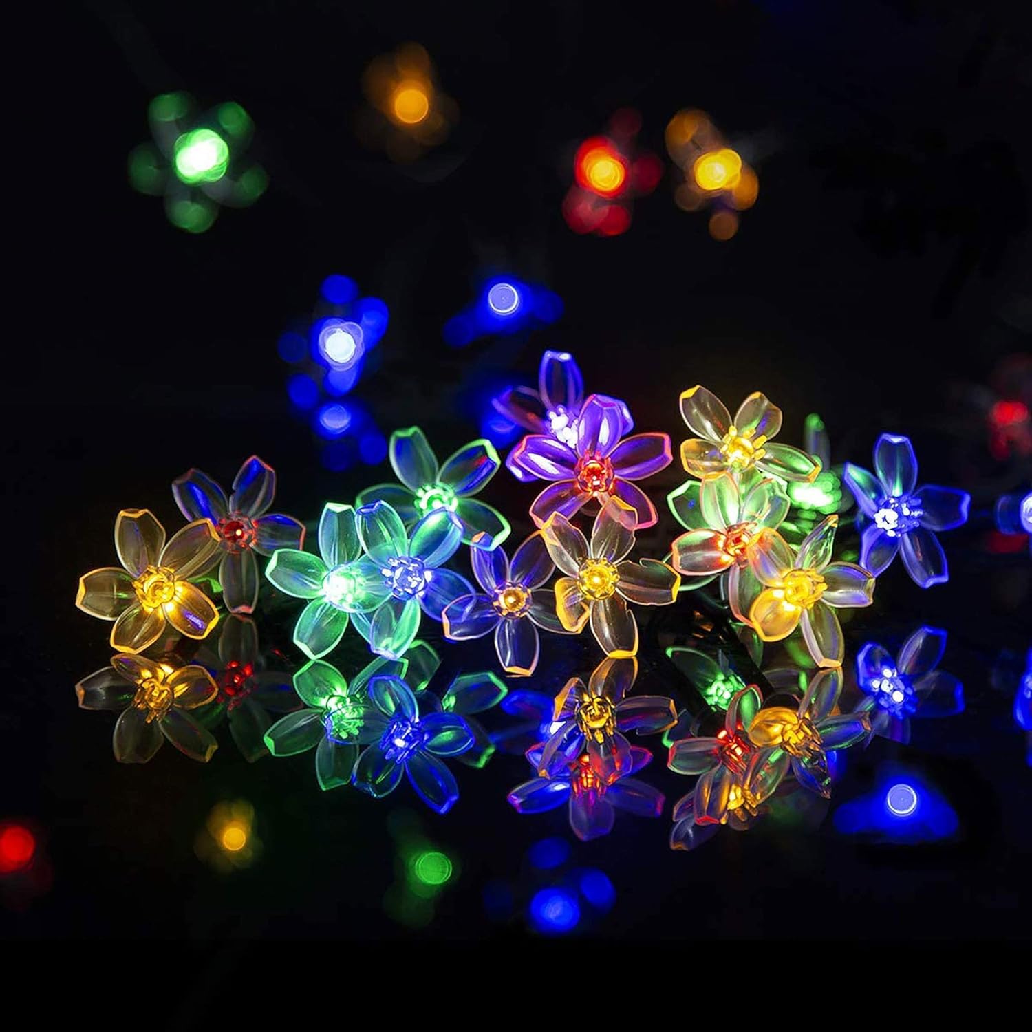 silicone flower 14 led fairy string lights 🌸✨ | 5.6 meter multicolor decorative led lights for indoor & outdoor festivals, weddings, parties & home décor | corded electric silicone flower 14 led fairy string lights 🌸✨ | 5.6 meter multicolor decorative led lights for indoor & outdoor festivals, weddings, parties & home décor | corded electric