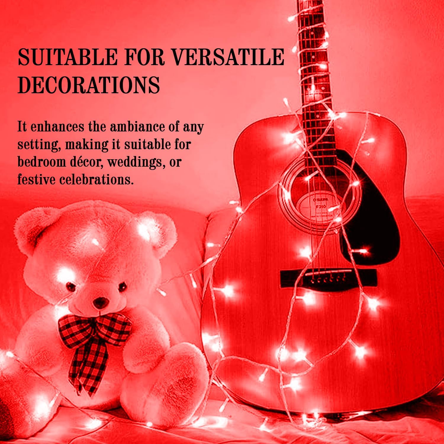 red rice lights 40 led 🔴✨ | 12 meter decorative fairy string lights | indoor & outdoor home décor, diwali, christmas, parties & weddings (8mm, pack of 1) red rice lights 40 led 🔴✨ | 12 meter decorative fairy string lights | indoor & outdoor home décor, diwali, christmas, parties & weddings (8mm, pack of 1)