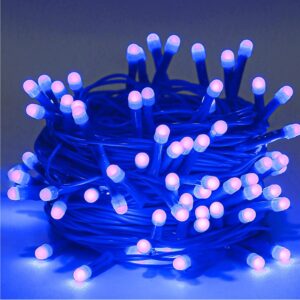 fancy rice lights 42 led 💡✨ | 12 meter power pixel fairy string lights | indoor & outdoor decoration for diwali, christmas, weddings, birthday parties & home décor (blue, pack of 1)
