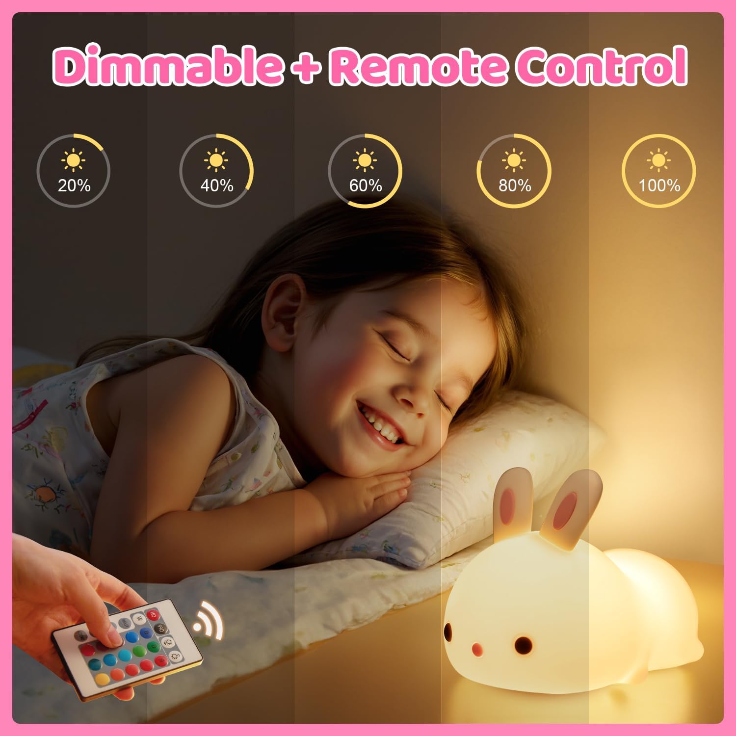 cute bunny shape 7 color silicone night lamp | tap control | usb rechargeable soft led night light for kids bedroom & nursery decor cute bunny shape 7 color silicone night lamp | tap control | usb rechargeable soft led night light for kids bedroom & nursery decor