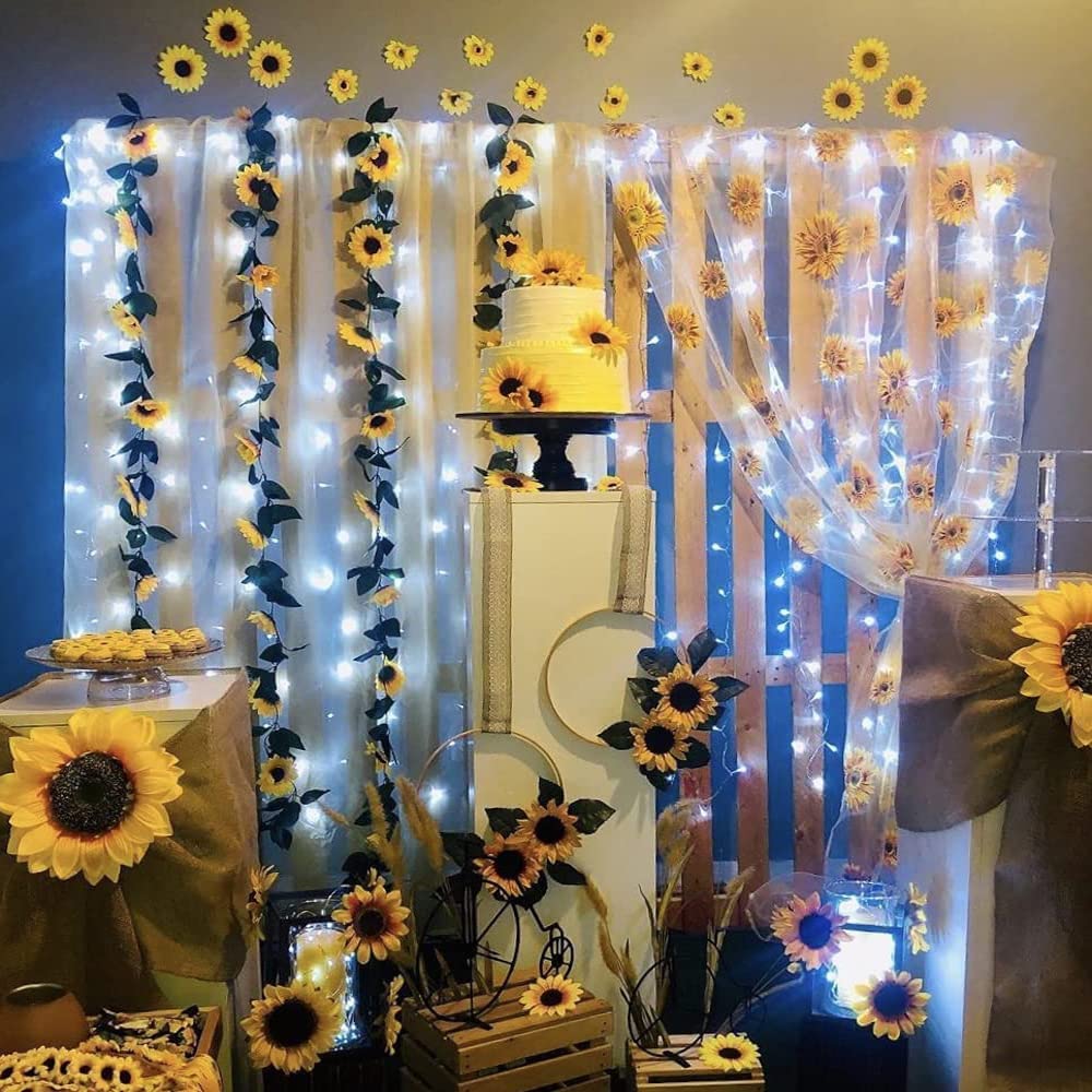 15m sunflower fairy lights ✨ | warm white led glow with 4 big + 9 small sunflowers & grass 🌻💡 | aesthetic diwali, balcony & room décor 15m sunflower fairy lights ✨ | warm white led glow with 4 big + 9 small sunflowers & grass 🌻💡 | aesthetic diwali, balcony & room décor