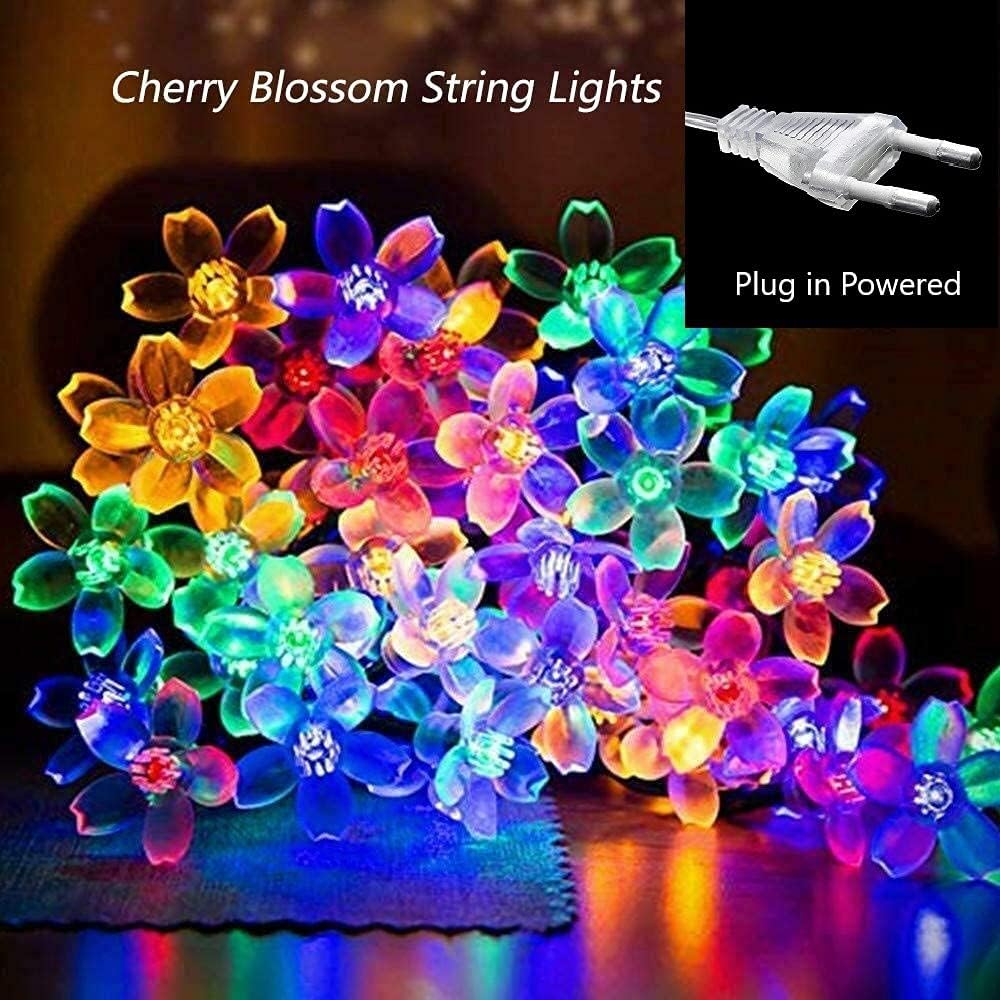 silicone flower 14 led fairy string lights 🌸✨ | 5.6 meter multicolor decorative led lights for indoor & outdoor festivals, weddings, parties & home décor | corded electric silicone flower 14 led fairy string lights 🌸✨ | 5.6 meter multicolor decorative led lights for indoor & outdoor festivals, weddings, parties & home décor | corded electric