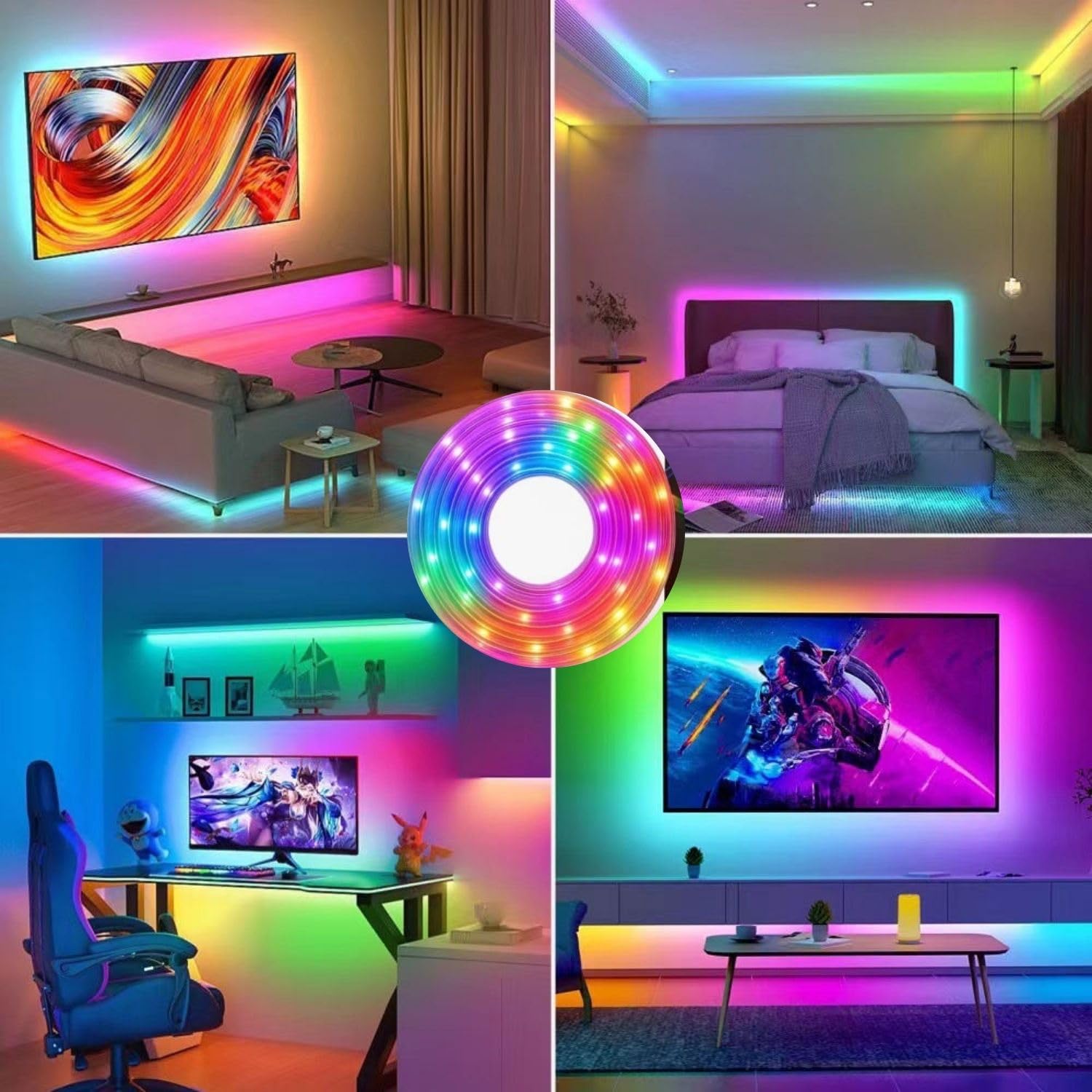 10 meter rope/pipe light 🌈 | multicolor led strip for home décor, diwali, festivals & party lighting | actual length 8m 10 meter rope/pipe light 🌈 | multicolor led strip for home décor, diwali, festivals & party lighting | actual length 8m