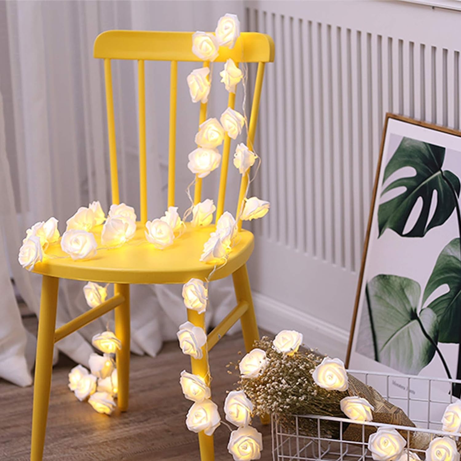 white rose led flower string light | 14 led, 3 meter romantic fairy string lights ๐ค๐น | indoor & outdoor home, wedding, festival & party decoration white rose led flower string light | 14 led, 3 meter romantic fairy string lights ๐ค๐น | indoor & outdoor home, wedding, festival & party decoration