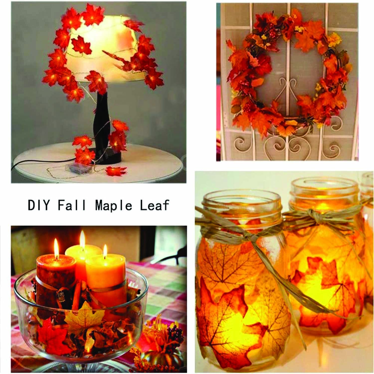 artificial maple vines with 100 led usb string lights | pack of 4 maple leaf vines (7 ft each, total 28 ft) 🍁💡 | 10 m fairy lights for wall, room, window, party & festival décor artificial maple vines with 100 led usb string lights | pack of 4 maple leaf vines (7 ft each, total 28 ft) 🍁💡 | 10 m fairy lights for wall, room, window, party & festival décor