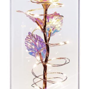 colorful rainbow rose light up gift in acrylic dome 🌹✨🦋 | led rose flower gift for women | valentine’s, anniversary, wedding & birthday gift