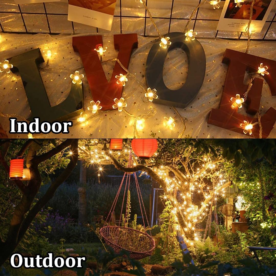 led blossom flower fairy string lights 🌸✨ | 10 meter warm white silicone lights for festivals, home décor & party decoration led blossom flower fairy string lights 🌸✨ | 10 meter warm white silicone lights for festivals, home décor & party decoration