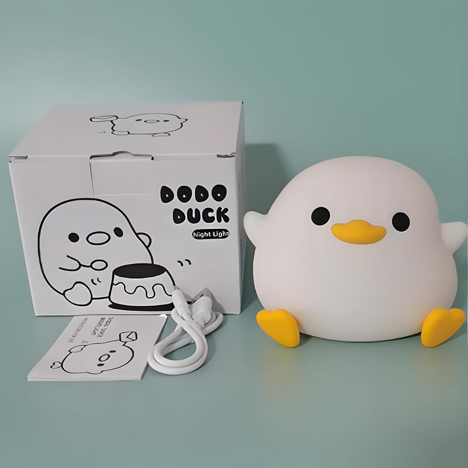 7 color changing silicone dodo duck lamp | rechargeable led night light | soft squeezable stress relief lamp for kids, nursery & baby bedroom decor ๐ฆ๐ก๐ 7 color changing silicone dodo duck lamp | rechargeable led night light | soft squeezable stress relief lamp for kids, nursery & baby bedroom decor ๐ฆ๐ก๐