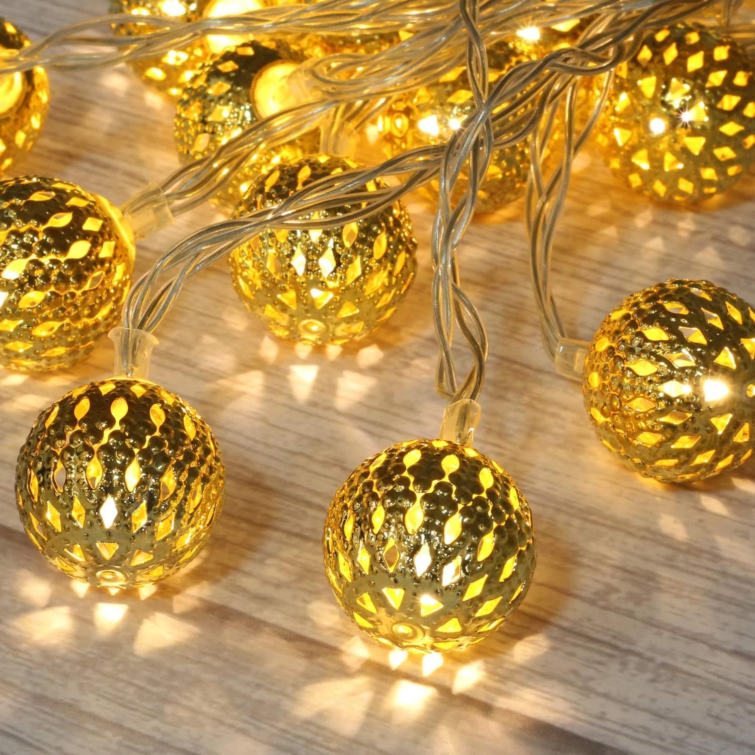 14led 3m diwali decoration metal ball light ๐ | moroccan ball string led light for home, room, balcony & party dรฉcor โ warm white 14led 3m diwali decoration metal ball light ๐ | moroccan ball string led light for home, room, balcony & party dรฉcor โ warm white